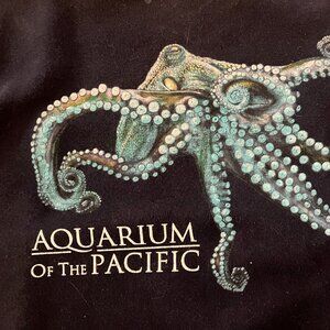 VINTAGE Aquarium of the Pacific Mens S Crewneck Sweatshirt BLUE Octopus LA